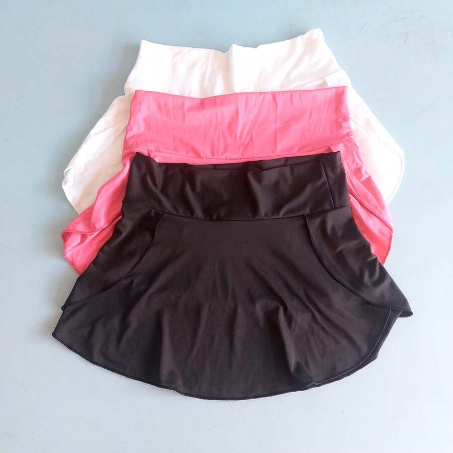 KIT 3 GYM SKIRT BUTT COVER - BLACK/WHITE/PINK - View 1