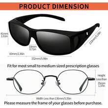 ¡RecomendadoKANASTAL Sobrepuestos Lentes de Sol Polarizados Sobreponer Hombre Mujer UV400 Protección Lateral Gafas Envolventes Rectangulares sobre Anteojos Sunglasses Fit Over Glasses¡Top de Temporada - A7 - Punto de referencia de dirección transparente - Ver 6