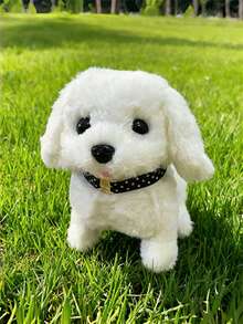 互动式毛绒行走吠叫电子狗玩偶，新生儿必备，逼真行为机器人狗玩偶，适合2岁以上女孩，圣诞礼物