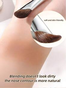 2pcs Nose Contour Brush, Highlighter Brush, Eyeliner Brush, Blending Brush, Contour Brush, Angled Eyeshadow Brush Makeup Brush Set, Including Highlighting Brush, Angled Nose Brush, Side Contour Brush, Contour Brush,Foundation Brush,Concealer Brush,Blush Brush,Contour Brush,Blush Brush,Bronzer Brush,Powder Brush,Foundation Brush,Blush Brush - Silver - View 4