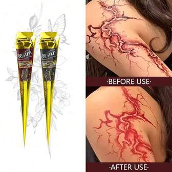 5/3/2/1件装海娜纹身膏，棕色/黑色临时海娜纹身，半永久性海娜纹身膏，防水海娜纹身膏，适用于人体彩绘和绘画