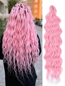 24英寸安娜卷曲绿色合成假发,海洋波浪钩针假发,深波浪卷曲钩针假发,女士卷曲编织接发,水波纹编织假发,渐变金色扭辫钩针卷发假发,适合万圣节、圣诞节、节日等场合 - 彩色 - 查看 3