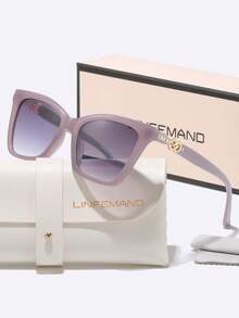 LINFEMAND Cat Eye Fashion Gradient Decorative Glasses, Unique Metal Rhinestone Accessories For Women, Suitable For Parties, Celebrations And Festivals - Multicolor - View 11