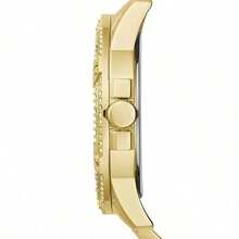 Guess Reloj de cuarzo para hombre con tres esferas expuestas y material de acero inoxidable, adecuado como regalo GW0497G1/GW0497G2