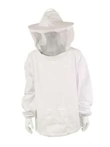 1 件套带面纱的防护养蜂夹克，养蜂防护服，透气蜂服带面纱 - 白色 - 查看 1