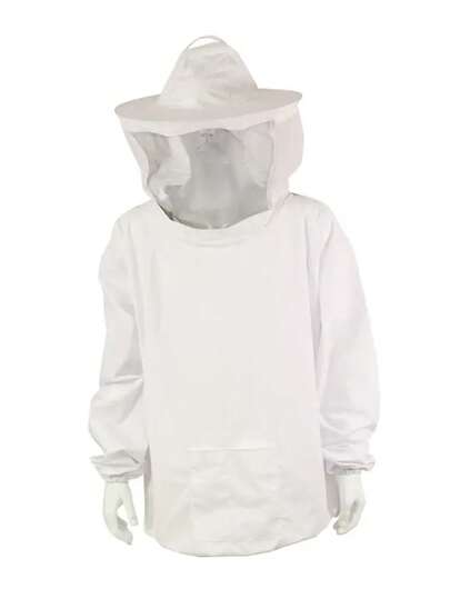 1 peça de jaqueta protetora para apicultura com véu, roupa de proteção para apicultura, traje respirável para apicultura com véu