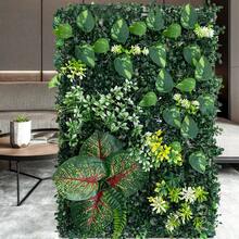 1 Piece Of Artificial Grass Wall, Green Plastic Artificial Leaf Board Wall Decoration, Artificial Spring Grid, Suitable For Gardens, Courtyards, Simple Artificial Leaf Home Decoration, Valentine's Day, Gift Birthday Graduation, Fake Plants