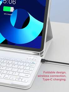 PU皮革键盘保护套，带可拆卸无线键盘、150mAh电池和Apple Pencil笔槽，兼容iPad（A16）第11/10代、第7/8/9代、iPad Air第4/5代（M2 2024/M3 2025）、iPad Pro 11英寸（2018/2020/2021/2022），灰色