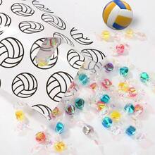 50pcs Volleyball Bags, 9.84x6.69in Volleyball Goodie Bags With Handles Sports Birthday Party Favor Supplies Goody Decoration Treat Snacks Candies - Black, White - View 5