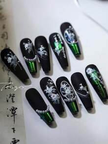 1pc Vintage Baroque Pearl Lily Flower 3D Embossed Nail Art Sticker, Elegant Shell Floral Decal For Home Or Nail Salon, DIY Nail Art Supplies For Women And Girls, Holiday Gift