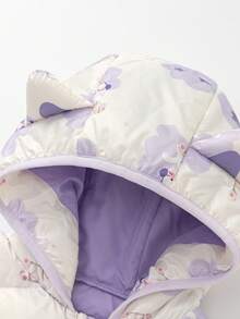 Balabala 2-In-1 Girls' Padded Jacket, Toddler Winter Style, New 2025 Collection, Waterproof & Adorable - Purple - View 8