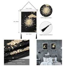 Pack Of 2 And Moon Tapestry Moon And Tapestry Clouds Tapestries Aesthetic Tapestry Black Tassel Tapestry Wall Hanging Room Decor Cloud