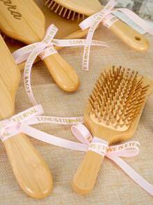 1 件个性化定制发梳，桨式顺发梳，气垫竹/木梳，激光雕刻天然竹/木桨式发梳，男女通用，便携式顺发梳，按摩头皮，适用于细软/卷曲/干性发质，婚礼伴娘礼物，母亲节礼物，送给妈妈/家人的礼物，送给朋友的礼物，送给奶奶的礼物，女孩发梳，女士发饰，护发用品（多种梳子可选），少女时代 - 杏色 - 查看 3