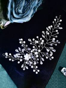 1 قطعة ديكور خصر فستان زفاف أنيق، حزام خصر عصري بسيط مرصع بالراين والخرز، سلسلة خصر فاخرة