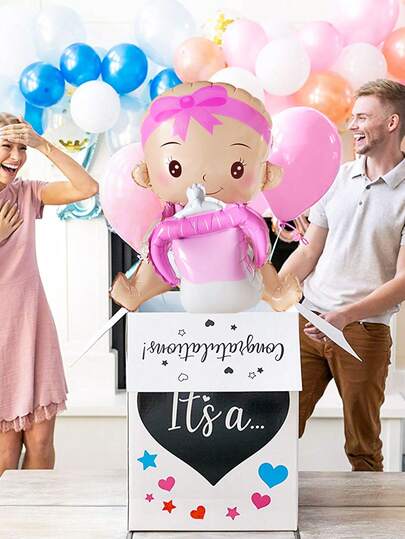 1/2 adet 4D Cinsiyet Belirleme Oturma Balonu, 20" Mavi ve Pembe Biberon Meme Ucu Tasarımlı Erkek ve Kız Folyo Balonlar, Cinsiyet Belirleme Partisi, Bebek Partisi, Parti Dekoru, Pembe ve Mavi Tema, 1. Doğum Günü, Fotoğraf Aksesuarları İçin Uygundur
