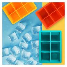 SiliconeCube Trays 3 Pack - Large Size SiliconeCube Molds With Leak Proof Removable Lid SquareCube Tray Andfor Cocktail,Whiskey, Stackable Flexible - Multicolor 50 - View 5
