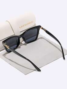 LINFEMAND Cat Eye Fashion Gradient Decorative Glasses, Unique Metal Rhinestone Accessories For Women, Suitable For Parties, Celebrations And Festivals - Multicolor - View 7