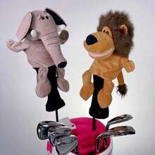 1pc Plush Cartoon Animal Golf Club Head Cover, Cute Animal Golf Club Protector, Protective Headcover, Made Of Mixed Color Flannel Fabric, Suitable For Golfers, Golf Accessories, Durable And Adorable - Multicolor - View 11