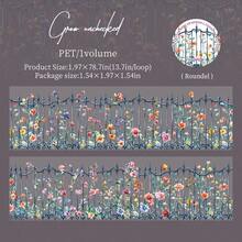 have a good day 1 卷 78.74 英寸（200 厘米）栏杆、栅栏、藤蔓和花卉主题贴纸卷切割装饰笔记本美学剪贴簿手工制作手账艺术日记 DIY 拼贴卡片材料 PET 胶带办公和学校用品 - 彩色 - 查看 14