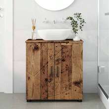 Ohne Eingebautes Waschbecken-Badezimmer Schrank Altholz 61 X 35 X 64 Cm Holzwerkstoff-XY98278