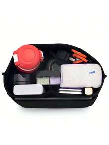 1pc Inner Bag Storage Bag,Felt Insert Purse Organizer With Zipper,Tote Handbag Liner Bag,Support Travel Portable Insert Purse Organizer,Makeup Bag,Handbag Inner Bag ,Large Capacity Support Bag ,Inner Lining Beige Multi Grid Felt Inner Bag Storage Bag,Simple Bag Middle Bag ,Sorting Storage Bag ,Makeup Bag Bag Organizer Winter(S/M/L/XL Size) - Multicolor - View 4