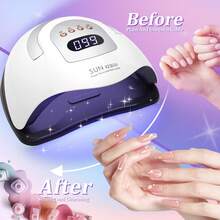Lâmpada de Unhas UV com 81 LEDs, Máquina Secadora de Unhas com Tela LCD, Secagem Rápida, Lâmpada de Manicure para Curar Todas as Unhas, Ferramentas de Arte de Unhas em Gel