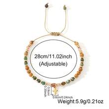 Luxury Gold Spacer Cross Beaded Bracelet, Polished Stone & Turquoise Accent, Versatile Accessory For Everyday Wear