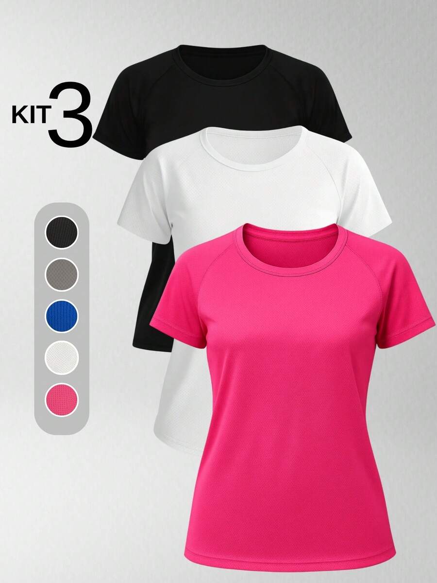 Women Sports Tees & Tanks - 玫紅色 - 查看 1
