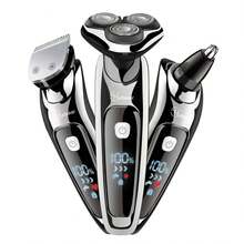 Hatteker Waterproof Electric Shaver USB Rechargeable 3 In 1 Male Grooming Kit Shaving Machine - Silver - View 1