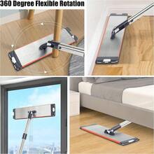 Easywring Washable Mop And Bucket With Wringer Set For Home Durable And Sturdy Aluminum Flat Mop Head 2Chamber Wet And Dry For All Surfaces With 8 Reusable Microfiber Mop Pads 13 Inch 16 Inch - 藍白 - 查看 6