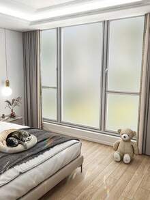 1 Piece Privacy Window Sticker - Pure Frosted Glass Film For Offices, Bathrooms, And Homes - Semi Transparent And Opaque - Electrostatic Adhesive - Blocks Peeping And Glare - White - View 9