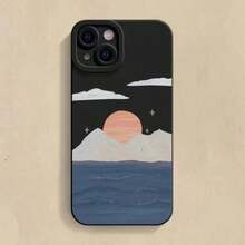 Ocean Mountains Desert Sunset Scenery Phone Case 16 Pro 15 14 13 12 11 XS X XR 8 Plus 16e 13 12 Soft Cover