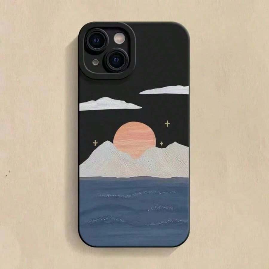 Ocean Mountains Desert Sunset Scenery Phone Case 16 Pro 15 14 13 12 11 XS X XR 8 Plus 16e 13 12 Soft Cover