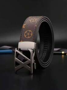 1条男士字母合金自动扣可调节印花腰带，一款适合商务休闲场合的男士轻奢腰带，可作为牛仔裤腰带使用。47英寸长，非常适合日常通勤、派对和办公室穿着，也是送给父亲、男朋友和亲戚的绝佳礼物。 - 彩色 - 查看 12