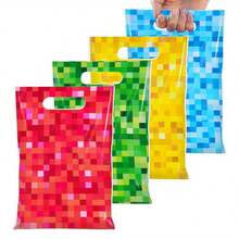 10/20/50 buc Pungi cadou pentru petrecere de ziua de naștere cu tema Pixel, Pungi cadou colorate pentru petrecere Miner Pixel, Pungi de ambalare cadou pentru petrecere de ziua de naștere cu tema Pixel, Decorațiuni pentru petrecere de ziua de naștere cu tema jocuri video - roșu - Vizualizare 1