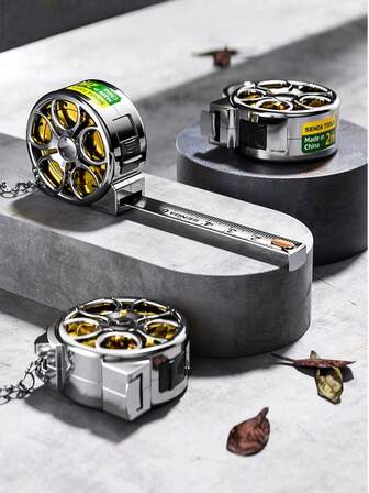 1 pieza/Cinta métrica mini retráctil multicolor con llavero - Regla pequeña hueca de acero inoxidable resistente a la oxidación, durable, resistente al agua, a la humedad, herramienta portátil conveniente para llevar en el bolsillo, adecuada para regalos, actividades escolares y uso diario, diseño compacto, marcas fáciles de leer, cinta métrica retráctil