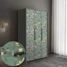 1 Rolle Landhaus-Stil Pflaumenblüten Muster selbstklebende Vliestapete, leicht zu reinigen, geeignet für Wohnzimmer, Küche, Schlafzimmer, Möbeldekoration Zuhause und im Studentenwohnheim