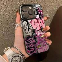 Graffiti Cool Art Pink Phone Case S25 Ultra S24 Plus S23 FE S22 S21 A15 A34 A35 A55 A54 A53 Matte Back Cover