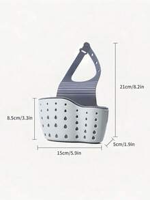1pc Sink Hanging Drain Basket With Silicone Storage Box, Adjustable Shoulder Strap Drain Rack, Sponge Holder, Faucet Hanging Basket, Kitchen Storage Bag, Perfect For Storing Sponges And Rags In The Kitchen - 藍色 - 查看 8