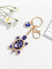1 pieza Llavero con colgante con forma de tortuga lleno de brillantes, de estilo europeo y americano, lujoso y adorable. Adecuado para decoración y regalo de uso diario para mujeres - Multicolor - Ver 12
