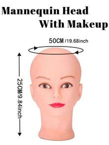 22 Inch Canvas Wig Head Model With Stand And Installation Holes, Suitable For Dynamic Wig Making, Low Irritation Canvas Wig Head Model For Women, Hair Styling, Wig Making And Display - Multicolor - View 6