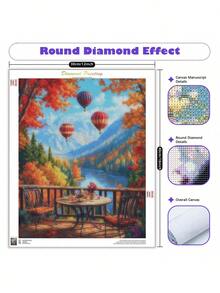 1/2 Bộ tranh đính đá phong cảnh mùa thu 5D Bộ tranh khảm kim cương thêu chữ thập Trang trí nhà cửa Thích hợp cho người mới bắt đầu 30x40cm/12x16inch Không có khung - Nhiều màu - Xem 3
