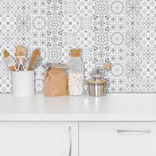1pc Gray & White Floral Pattern Wall Sticker, Elegant PVC Self-Adhesive Removable Flat Wall Paper, Suitable For Home, Kitchen, Room, Wall Decor - Multicolor - View 6
