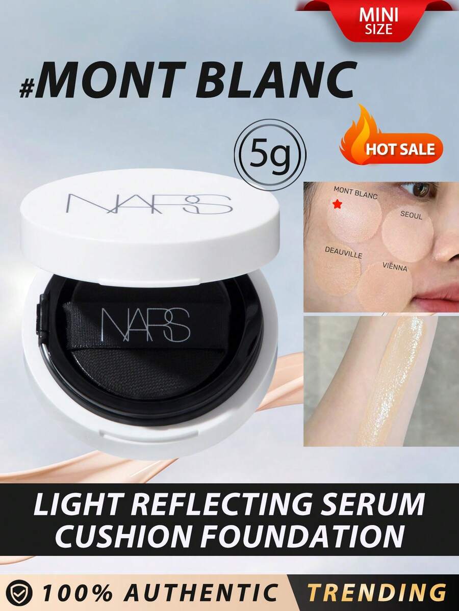 NARS [迷你] 光反射精华气垫粉底液 # 5g / 自然、亮泽妆效 / 光彩闪耀 & 锁住水分 / 中等、可叠加遮瑕 / 三重 C 精华：即时/长效亮泽、24 小时保湿、无缝色素、屏障 - New - 5g - 查看 1