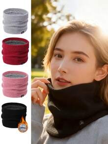 1 Stück/2 Stück/3 Stück Set dicke, thermisch gefütterte, warme und dehnbare Fahrrad-Schals - windundurchlässiger und kälteresistenter Doppellagenschal für Outdoor-Laufen, Skifahren, Damen warme Gesichtsmaske & Halswärmer, geeignet für Outdoor-Wintersport - Verschiedenfarbig - Übersicht 1