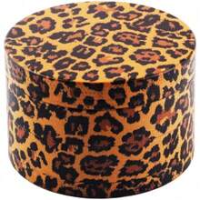 4-Layers Leopard Design Aluminium Alloy Metal Herb Grinder - Metal Grinder With Scraper |  Smoking Accessories Kit, For Friends, Families, And Smokers - 豹 - 查看 9