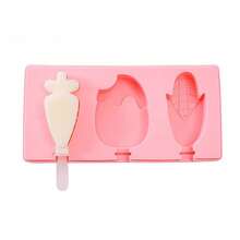 1pc Silicone Ice Pop Mold With Lid, Fruit Ice Cream Popsicle Maker Mold, Makes 4/6 Ice Lollies, Variety Of Fruit, Cartoon, Animal, Vegetable Shapes Available - Multicolor - View 4