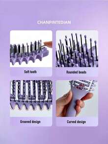 1 Pieza Nuevo Cepillo Rizador Mejorado con Cerdas y Diseño Especial, Cepillo Rizador, Diseñado Especialmente para Cabello Rizado, Moldeado y Peinado de Cabello Rizado para Hombres y Mujeres, Reduce el Tirón y la Separación del Rizo, Cepillo de Pelo, Peine, Herramientas para el Cabello, Productos y Accesorios para el Cabello, Adecuado para Salón de Belleza, Viaje y Artículos Esenciales - Multicolor - Ver 6