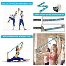 - Correa elstica para yoga, correa elstica para estirar, multibucle para fisioterapia, pilates, yoga, ejercicio de danza y gimnasia y banda elstica flexible para pilates - azul - Ver 1