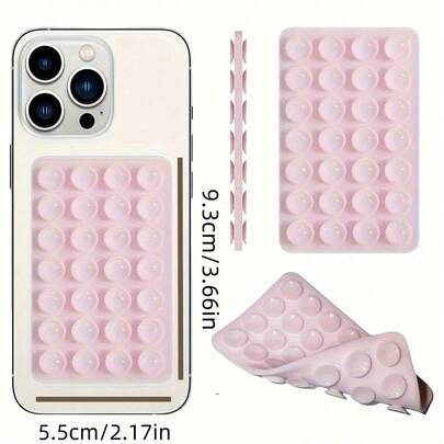 1pc Silicone Phone Anti-Slip Suction Cup, 28pcs Silicone Suction Cup Pads, Phone Anti-Adhesive, Power Bank Suction Cup, Compatible With Iphone, Android Phones, Birthday Gift, Phone Holder For Family And Friends, Phone Stand, Phone Accessories